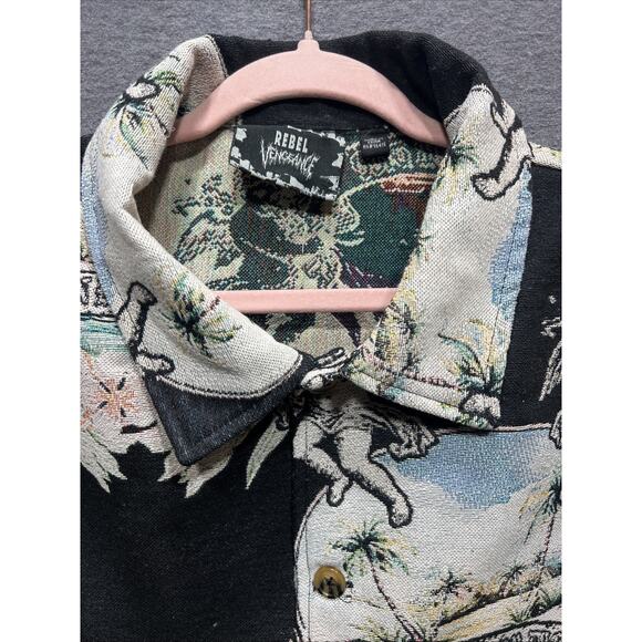 Rebel Vengeance Tapestry Jacket w/ A Cherub & Oasis Print Mens Size Large NWT - Picture 6 of 12